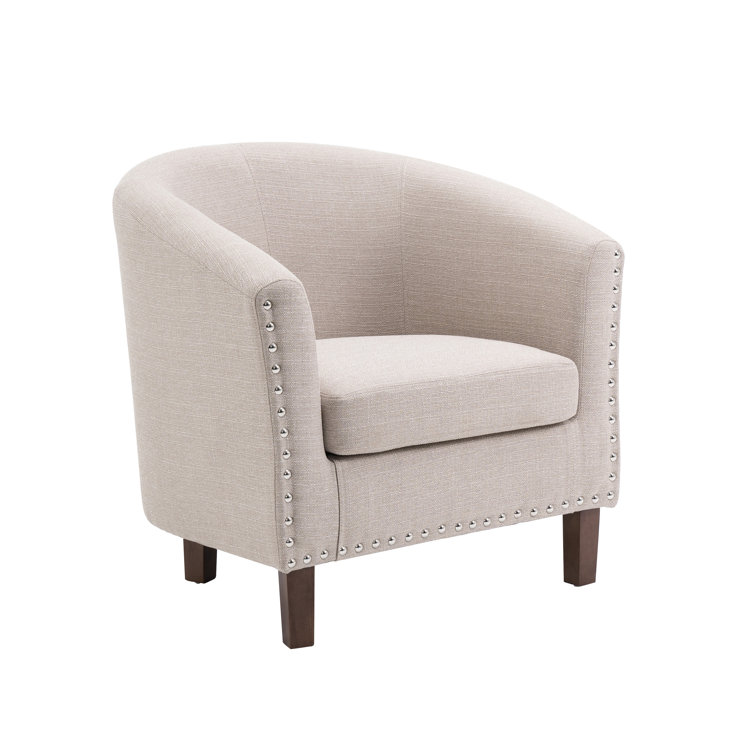 Beige barrel accent discount chair